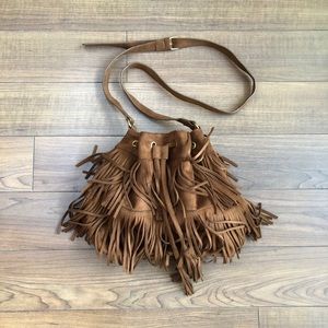 Express Faux Suede Fringe Bag ✌🏼